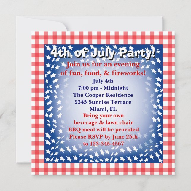4th July Invitation (Front)