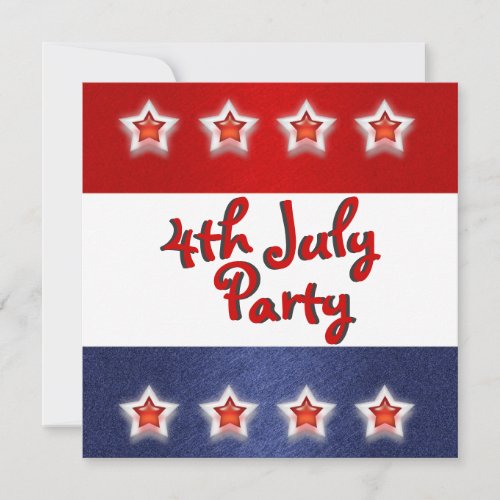 4th July invitations - customizable template