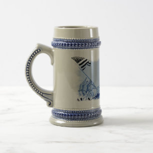 4th July Iwo Jima God Bless America Ceramic Stein