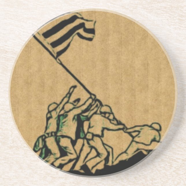 4th July Iwo Jima God Bless America Coaster (Front)
