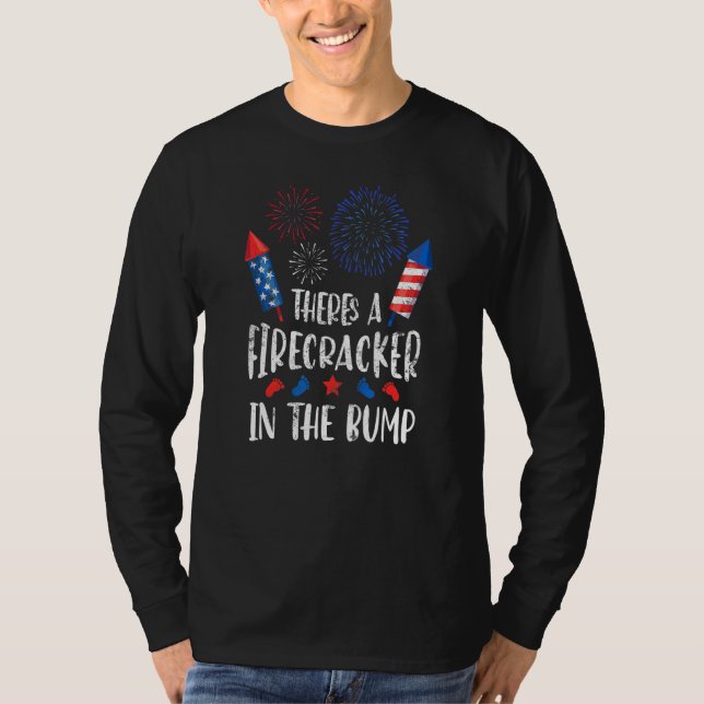 4th July Little Firecracker Patriotic Bump America T-Shirt (Front)