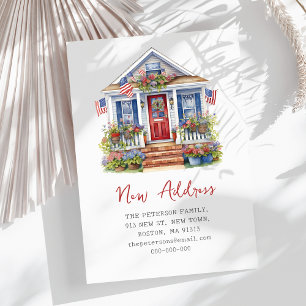 4th July Moving Home New Address Note Card