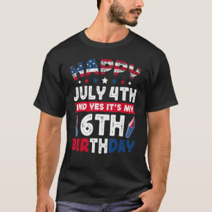 4th July My 6th Birthday Distressed Vintage T-Shirt
