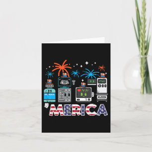 4th July Nurse Propofol Merica Scrub Top Patriotic Card