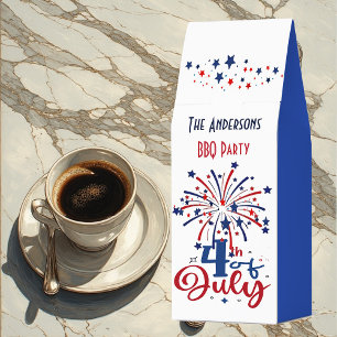 4th July Patriotic BBQ Party Fireworks Family Name Roasted Coffee