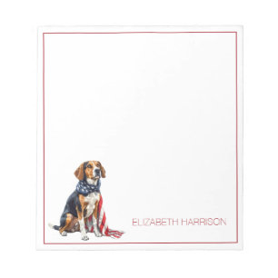 4th July Patriotic Hound Dog Personalized Notepad