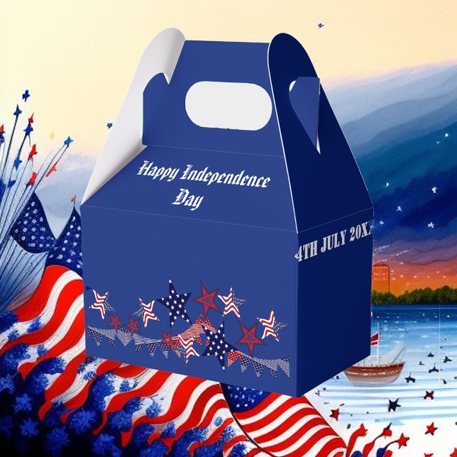 4th July Patriotic Stars American Flag BBQ Party  Favor Boxes (4th July Patriotic Stars American Flag BBQ Party Favor Boxes)