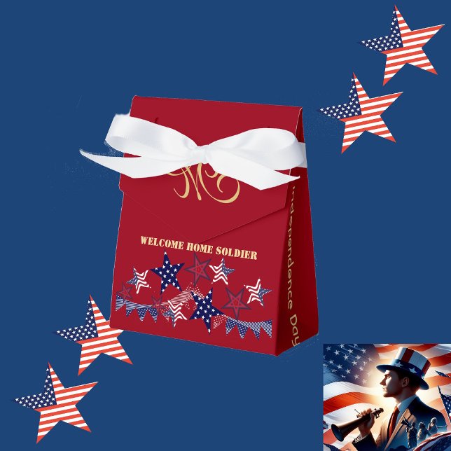 4th July Patriotic Stars Welcome Home Soldier Favor Boxes (4th July Patriotic Stars Welcome Home Soldier Favor Boxes)