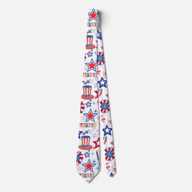 4th July Pattern 01x4 Neck Tie (Front)