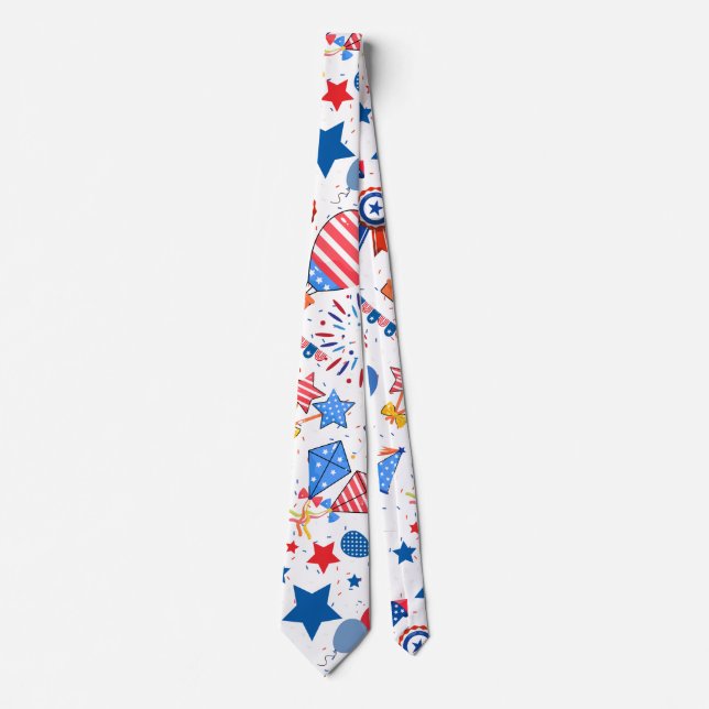 4th July Pattern 04x4 Neck Tie (Front)