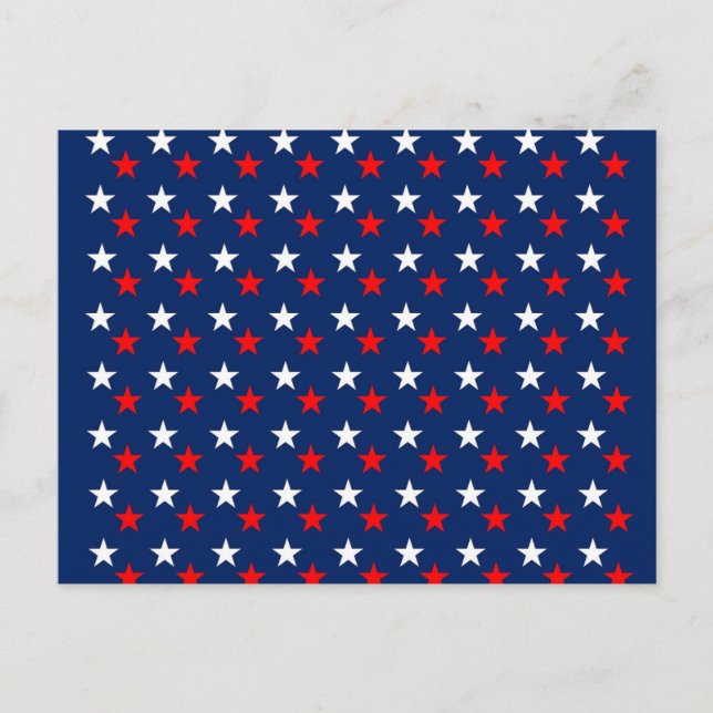 4TH JULY/ RED WHITE AND BLUE STARS  POSTCARD (Front)