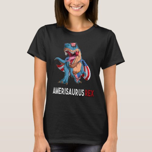 4th July Rex America Dinosaur Independence Day Pat T_Shirt