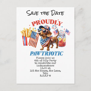 4th July Save the Date Independence Day party Postcard