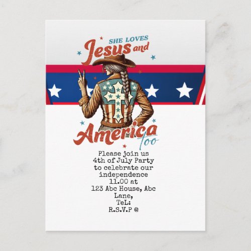 4th July Save the Date  Independence Day party    Postcard