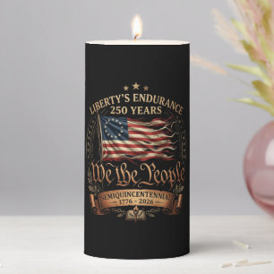 4th July Semiquincentennial 1776-2026 Pillar Candle