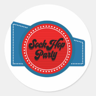 4th July Sock Hop Party Classic Round Sticker
