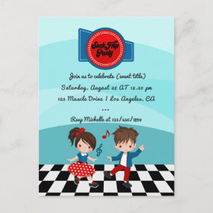 4th July Sock Hop Party Postcard