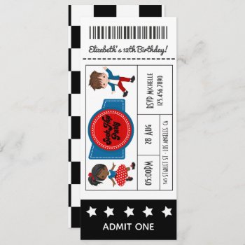 4th July Sock Hop Party Ticket Invitation by partypeeps at Zazzle