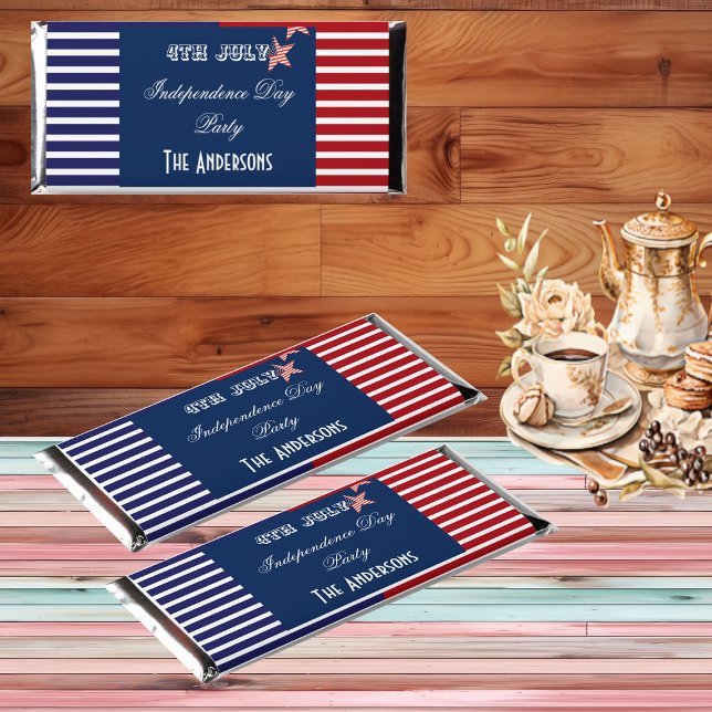 4th July Stars And Stripes Patriotic Family Name  Hershey Bar Favors (4th July Stars And Stripes Patriotic Family Name Hershey Bar Favors)