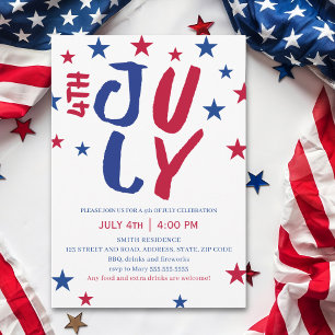 4th July Stars Family Reunion  Invitation