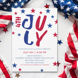4th July Stars Family Reunion  Invitation