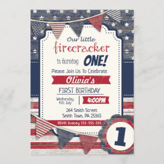 4th July Themed Any Gender/Age Independence Day Invitation