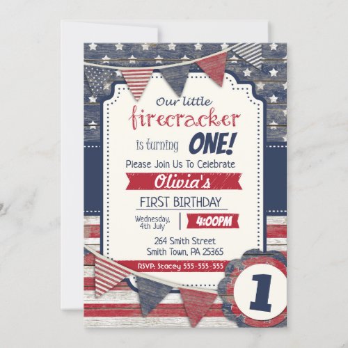 4th July Themed Any GenderAge Independence Day Invitation