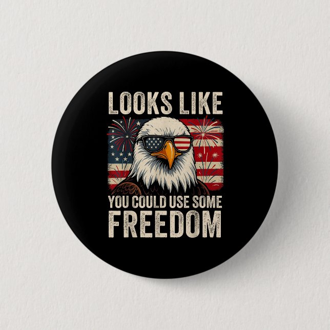 4th July Us Flag Meme Looks Like You Could Use Som Button (Front)