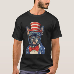 4th July US Flag Patriotic Designs French Bulldog T-Shirt
