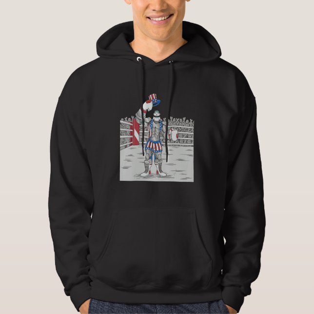 4th July USA Boxing Fitness Gym Artificial Intelli Hoodie (Front)