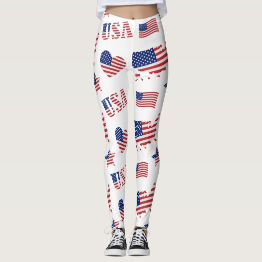 4th July USA Flag Heart Red Blue White 