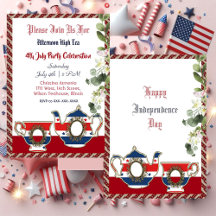 4th July Vintage Teapot Afternoon High Tea Party