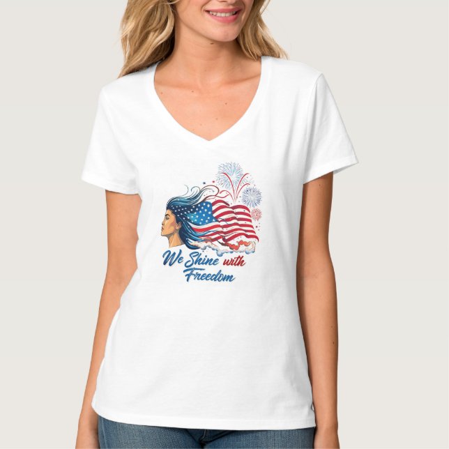 4th July - " We shine with Freedom" Tee (Front)
