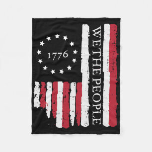 4th July We The People Us Flag 1776 Patriotic Men Fleece Blanket