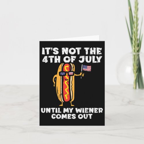 4th July Wiener Hotdog American Flag Patriotic Men Card