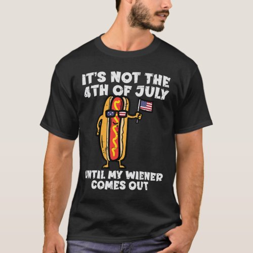 4th July Wiener Hotdog American Flag Patriotic Men T_Shirt