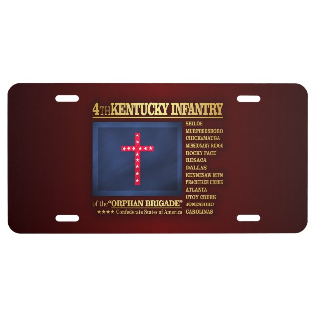 4th Kentucky Infantry (BA2) License Plate (Front)