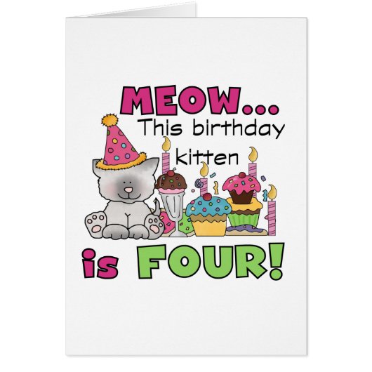 4th Kitten Birthday T-shirts and Gifts (Front)