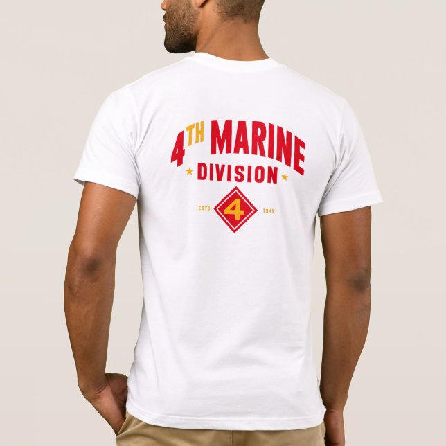 4th Marine Division "Fighting Fourth" Custom T-Shirt (Back)
