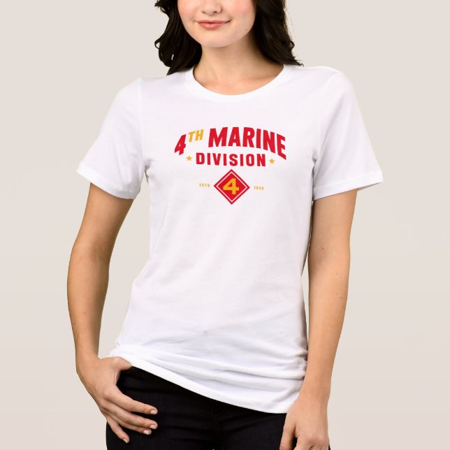 4th Marine Division "Fighting Fourth" Women Tri-Blend Shirt (Front)