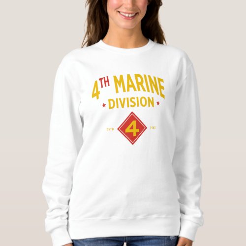 4th Marine Division United States Military Women Sweatshirt