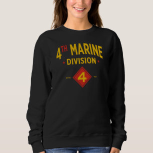 4th Marine Division United States Military Women Sweatshirt