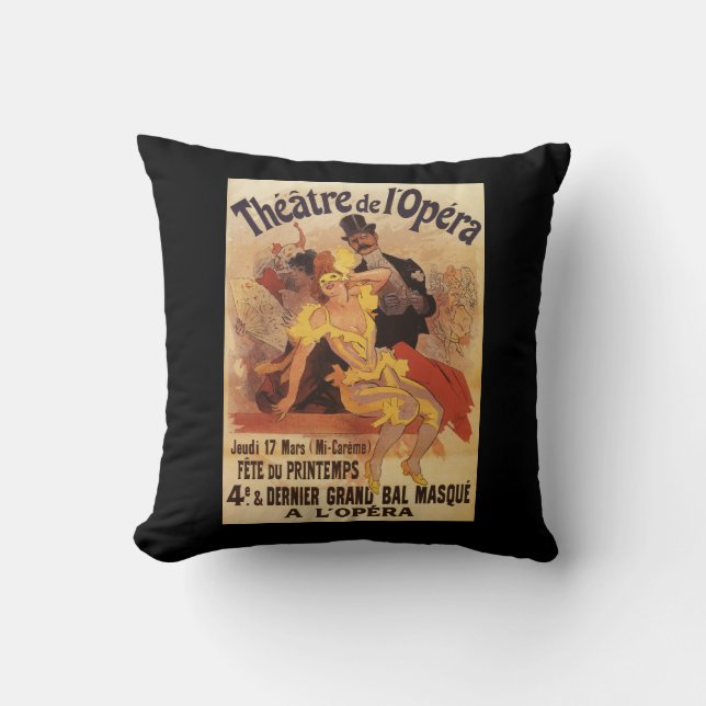 4th Masked Ball at Theatre de l'Opera Throw Pillow (Front)