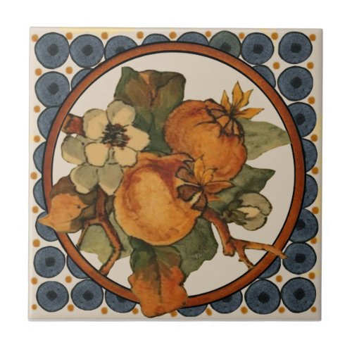 4th  of 5 Repro 1890s Doulton Lambeth Hand painted Ceramic Tile