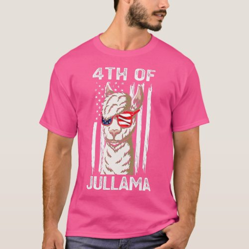 4th of Jullama Llama Lover Fourth Of July Independ T_Shirt