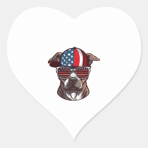 4th of Jully Animals Party Heart Sticker