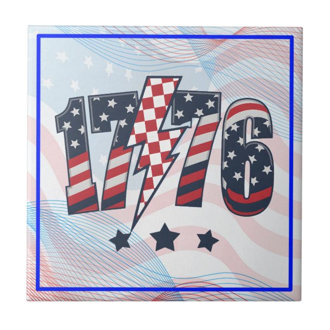 4th of July 1776 Ceramic Tile (Front)