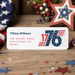 4th of July 1776 Independence Day  Label