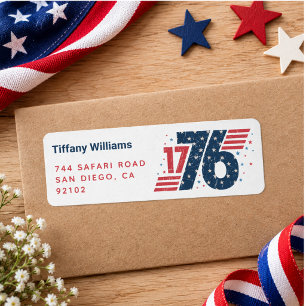4th of July 1776 Independence Day  Label