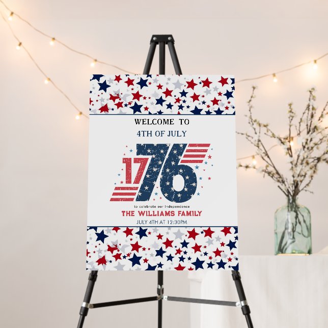 4th of July 1776 Independence Day Party Foam Board (In Situ (Stand))
